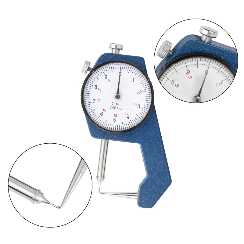 HAMPTON Dial Thickness Gauge 0-10/0-20mm Thickness Meter Tester for Leather Paper Width Measuring Instrument Tools