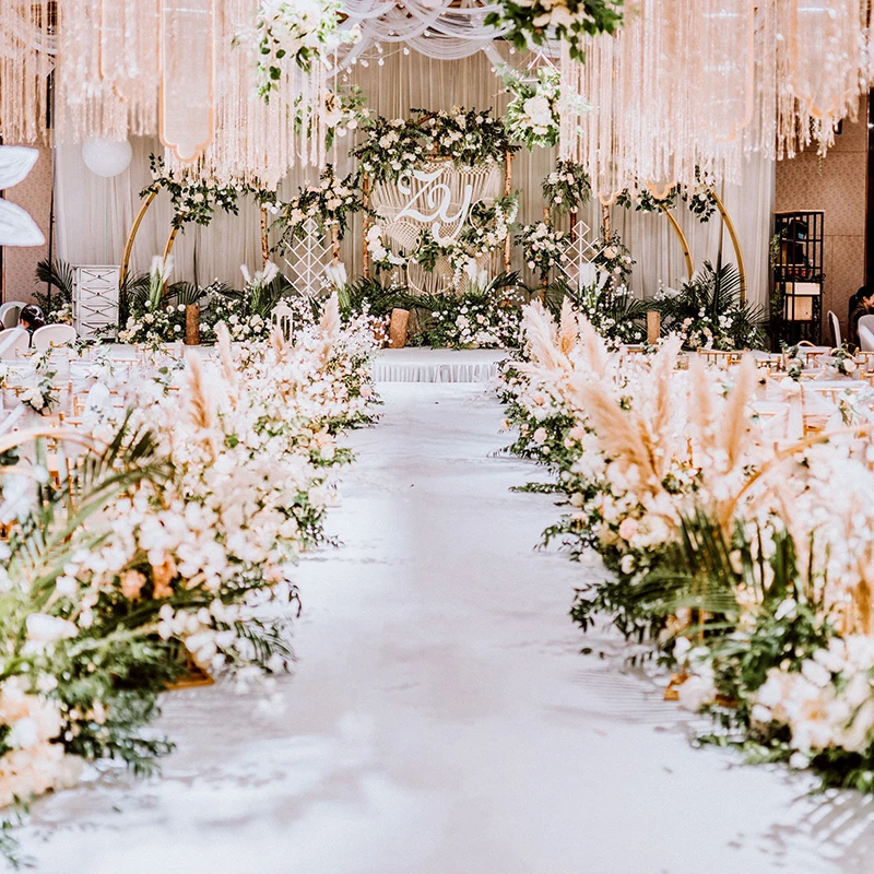 Décoration de tapis de mariage blanc, tapis d\'allée, fête de festival, événements, extérieur, intérieur, couloir, tapis de sol