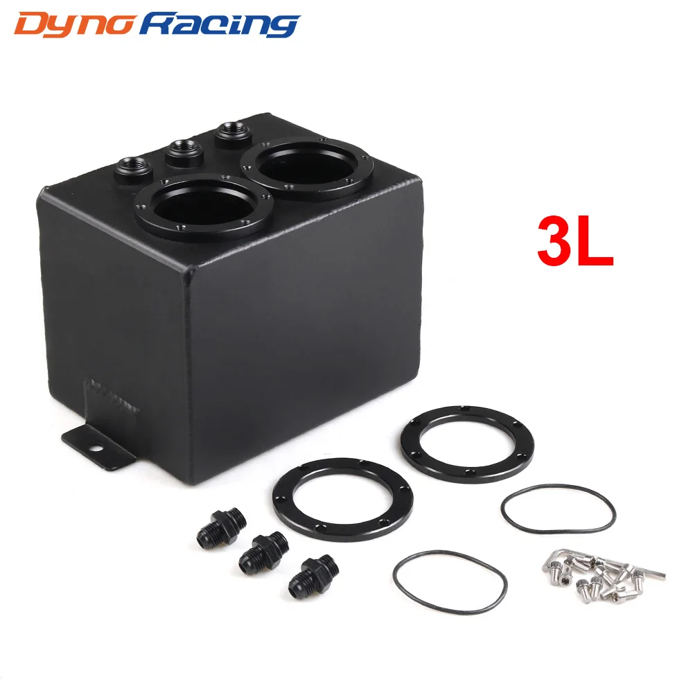 

Universal Fuel Surge Tank Double Port Billet Aluminum Oil Catch Tank Swirl Pot AN6 Fitting 044 Fuel Pump High Flow