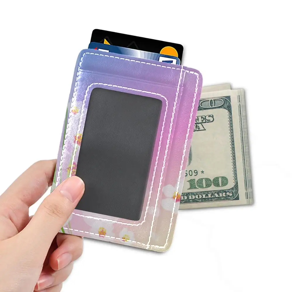 

Cherry blossom prined Anti RFID Blocking Reader Lock Card Holder ID Bank Card Case Protector Smart Anti-theft Credit Card Holder