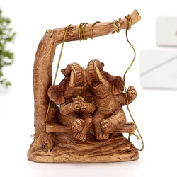 Funny Couple Elephant Miniature Elephant Lovers Figurine Boyfriend Ornament Girlfriend Craft Wedding Decor Valentine's Day Gift