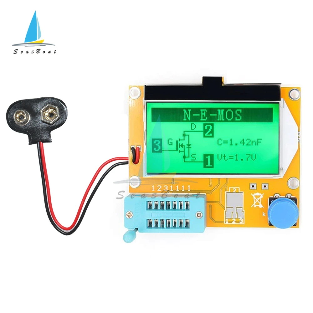 New LCR-T4-TINY LCR-T4 ESR Meter Transistor Tester Diode Triode Capacitance SCR Inductance MOS/PNP/NPN LCR 12864 LCD Screen