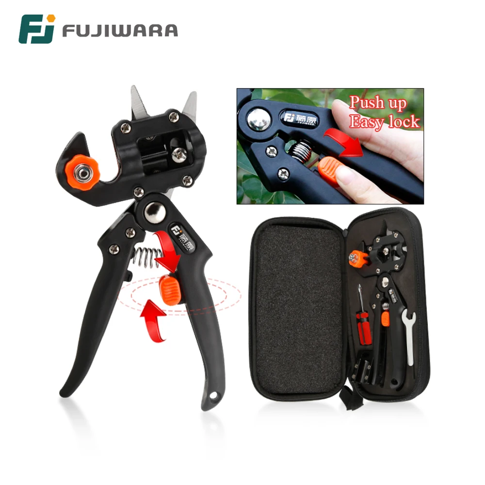 FUJIWARA Grafting Shears Scissor  Fruit Tree Vaccination Multi-function Bud Cutter 3 Styple Blade Gardening Tools