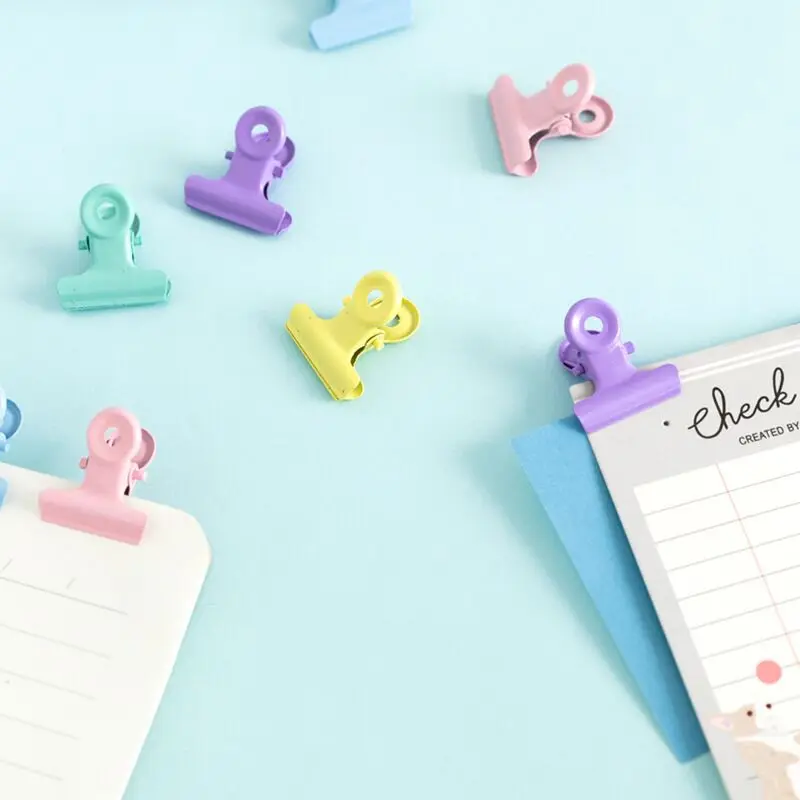 Sharkbang 84pcs/box Cat Heart Metal Paper Clip Candy Color Binder Clips For Book Decorative Kawaii Clip Set School Stationery