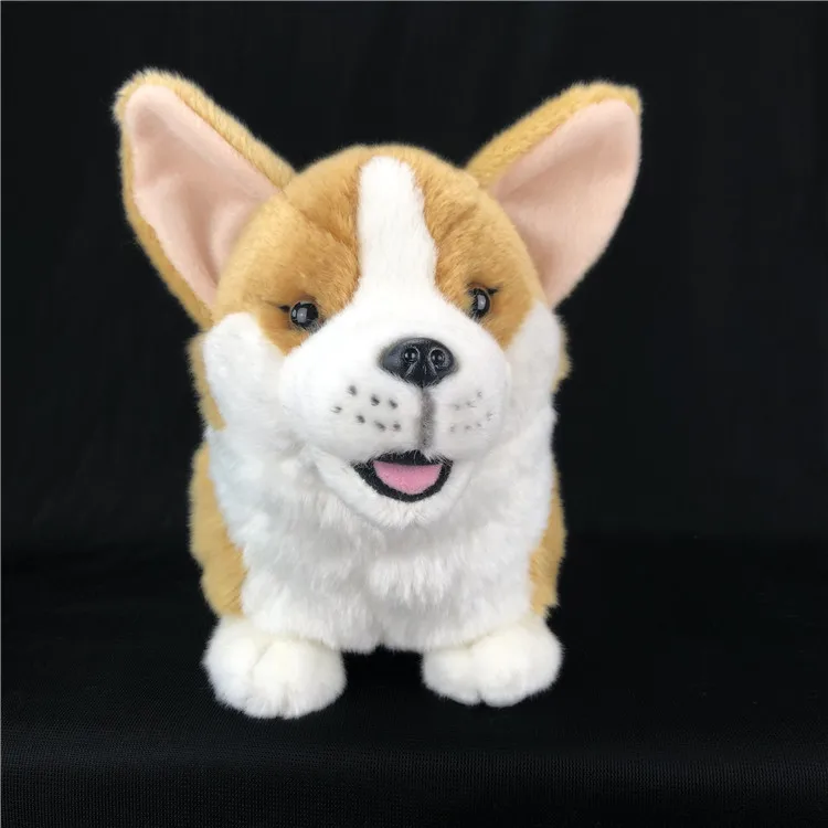 น่ารัก corgi สุนัขของเล่นตุ๊กตาการ์ตูนสุนัขยืนตุ๊กตานุ่มของเล่นคริสต์มาสของขวัญ w2849