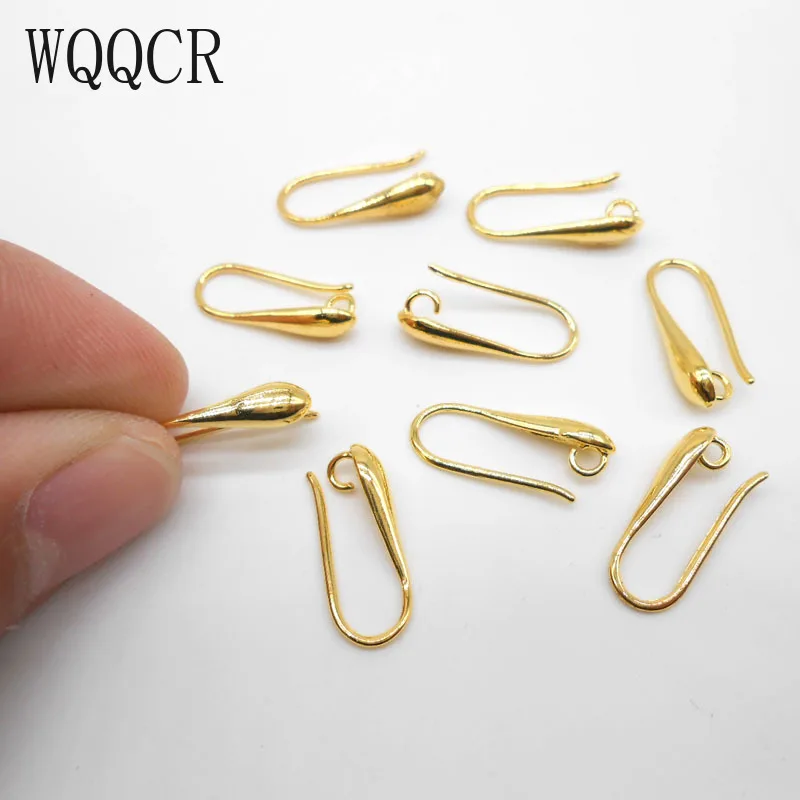 

WQQCR 50PCS Handmade Earrings DIY Accessories Jewelry Gold Silver Colored Jewelry Found Wholesale Earring Hooks NEW