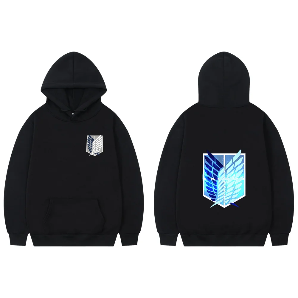 

Attack On Titan Hoodie Japanese Anime Hingeki No Kyojin Graphic Sweatshirt Pullover Casual Hooded Streetwear Tops Unisex