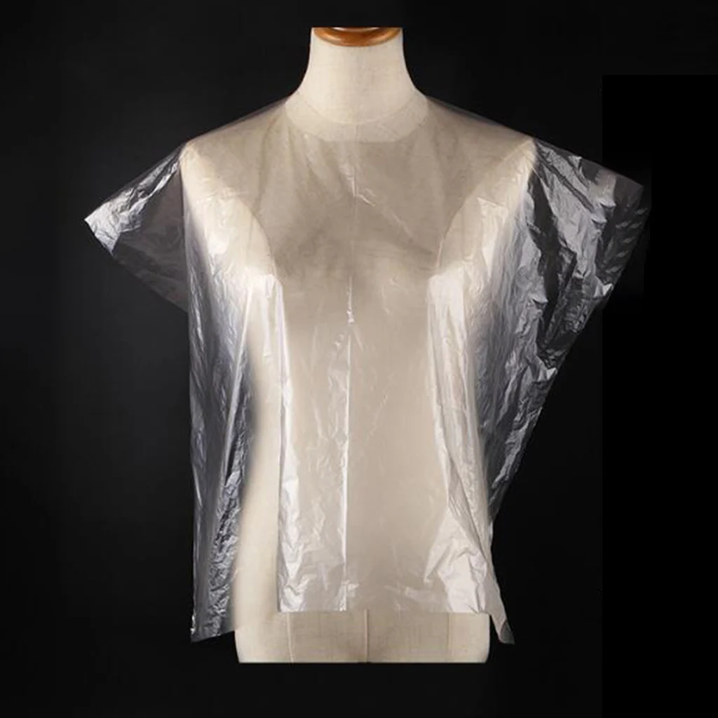 50/100pcs Disposable Hairdressing Capes Hair Cutting Capes Gowns Barber Aprons Transparent Hairdresser Cloth 64x84cm