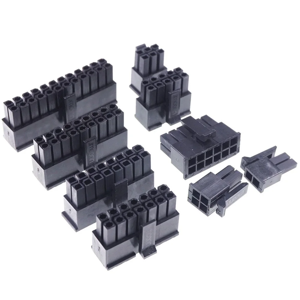 100 Pcs Micro-Fit 3.0 MM Connector Receptacle Housing 2 4 6 8 10 12 14 16 18 20 22 24 Circuit Male Shell Power Cross Molex 43025