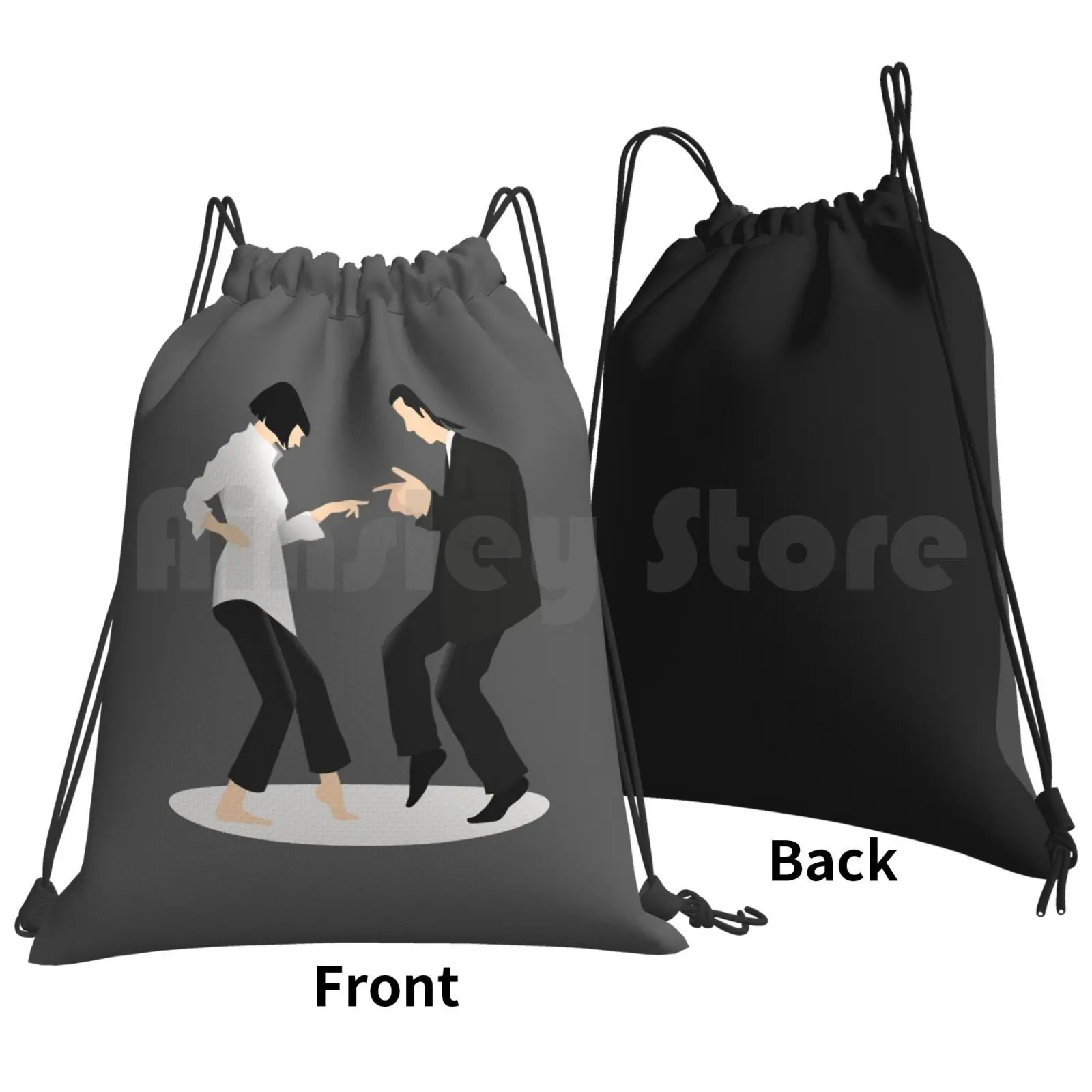 Pulp Fiction Dancing #2 Backpack Drawstring Bag Riding Climbing Gym Bag Pulp Fiction Films Movie Uma Thurman John Travolta