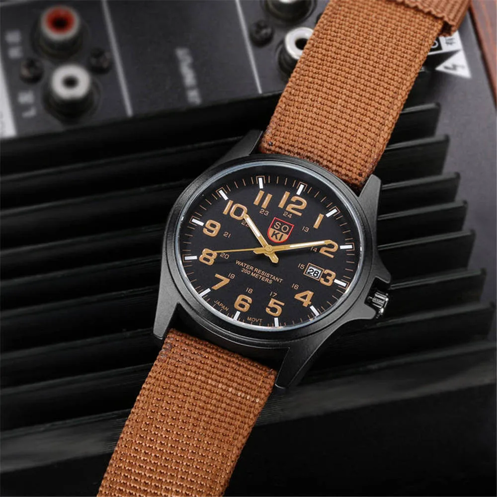 Couple Fashion Nylon Strap Analog Quartz Round Wrist Watch Watches Automatic Clock Waterproof Relogio Masculino Watch For Men