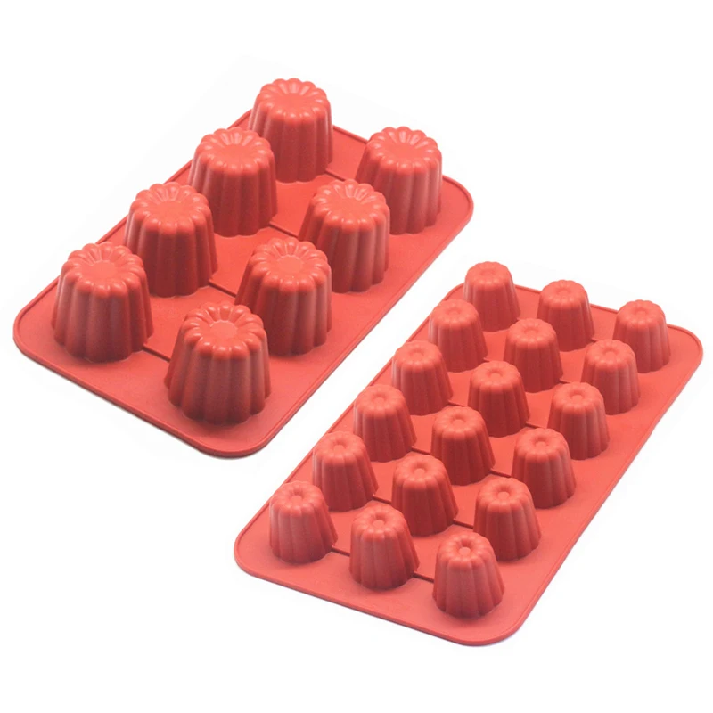 8/18 Holes Caneles Silicone Mold Muffin Cupcake Baking Tray Bordelais Fluted Cake Pudding Mold DIY Baking Kitchen Accessories