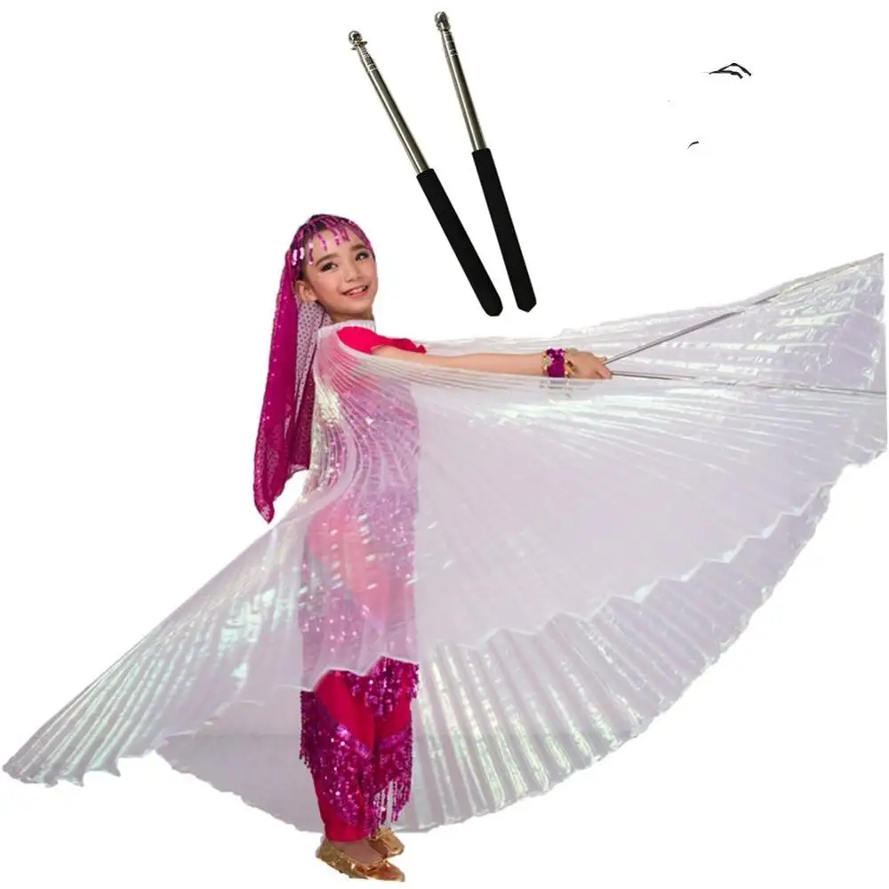 11 Colors Belly Dance Wings Sticks Bag Belly Dancing Costumes Bellydance Egypt Isis Wings for Children Girls Kids Adults Gold