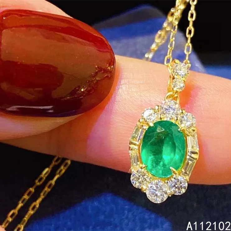 KJJEAXCMY fine jewelry 925 Sterling Silver natural emerald girl new Pendant Necklace Christmas Birthday gift Party support test