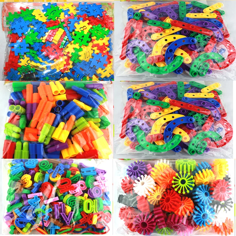 Rocket Warhead Snowflakes Children Desktop Early Education Educational Plastic Mosaic Toys Kindergarten Building Blocks