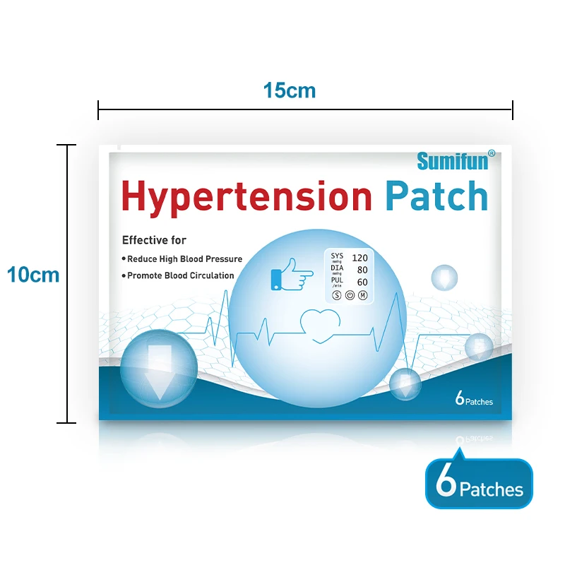 6/24pcs High Blood Pressure Herbs Treatment Patch Clean Blood Vessel Reduce and Control Hypertension Treatment Medical Pleaster