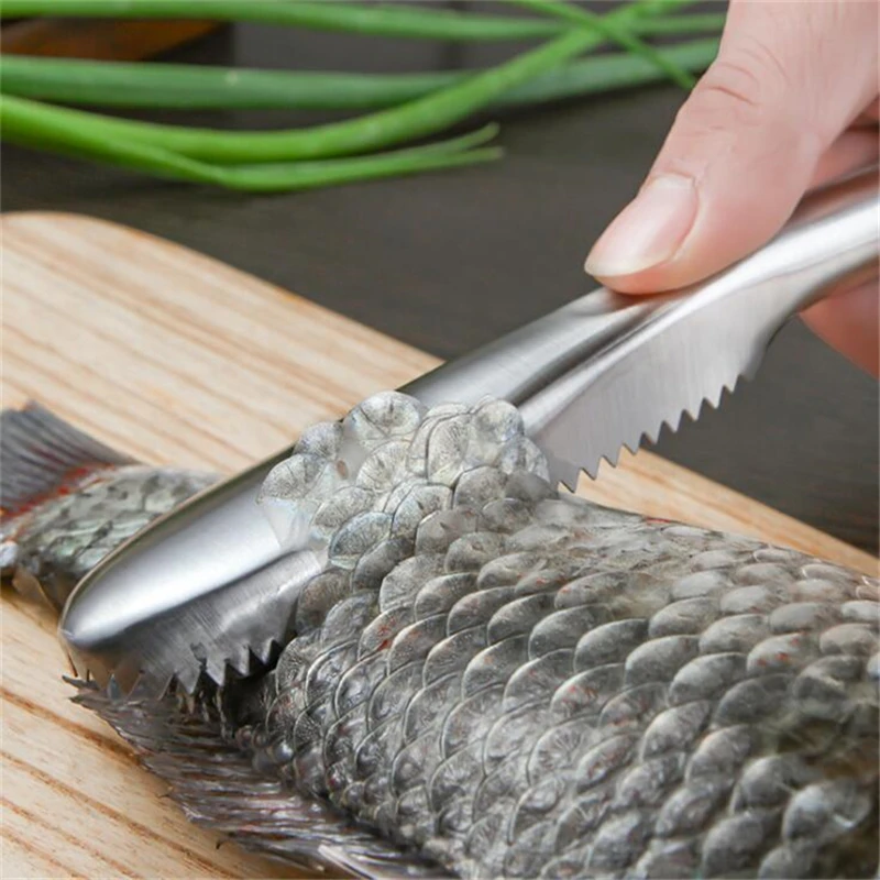 

New Cleaning Fish Skin Stainless Steel Fish Scales Brush Remover Cleaner Descaler Skinner Scaler Seafood Picks Kitchen Gadget