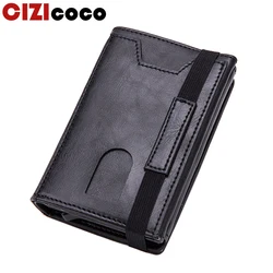 Cizicheadphones-Portefeuille en cuir Rfid pour homme, porte-cartes classique, sac à main pour homme, portefeuille d'argent avec fermeture éclair, grande marque de luxe, noir