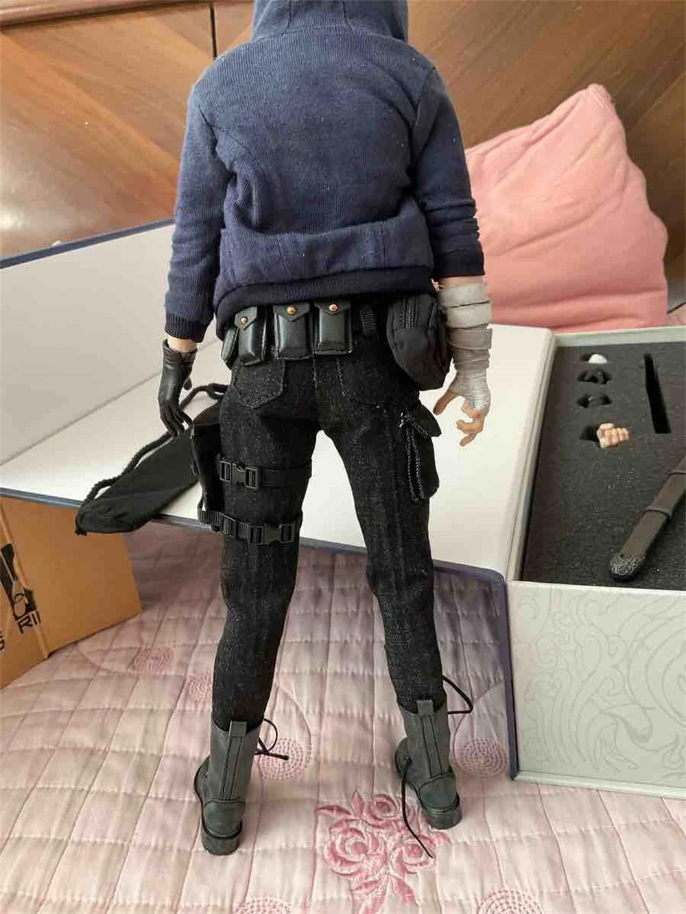 Ringtoys Scale 1/6 The Lost Tomb Series Black Pants Trousers With Belt Leg Bags Model For 12inch Action Accessories