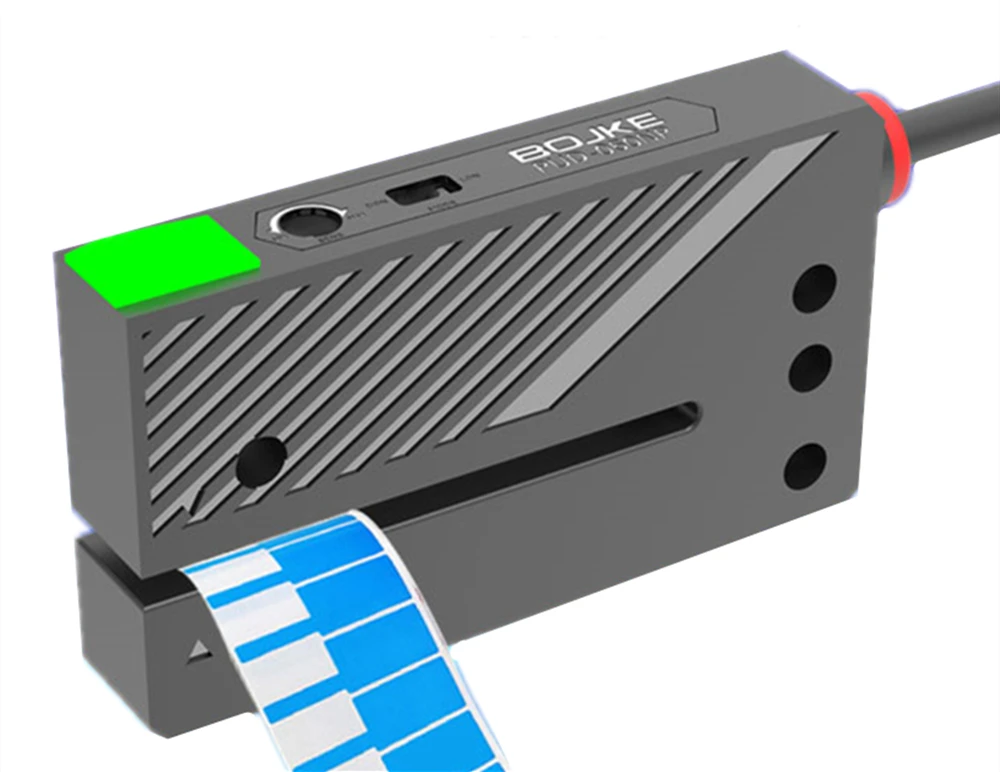 Etiketten-Lichtschrankensensor NPN PNP PUD-050NP NO NC Selbstklebender Etikettenstreifen Mengenzählererkennung Identifizieren Sie den Rückstoßring – Detail 10