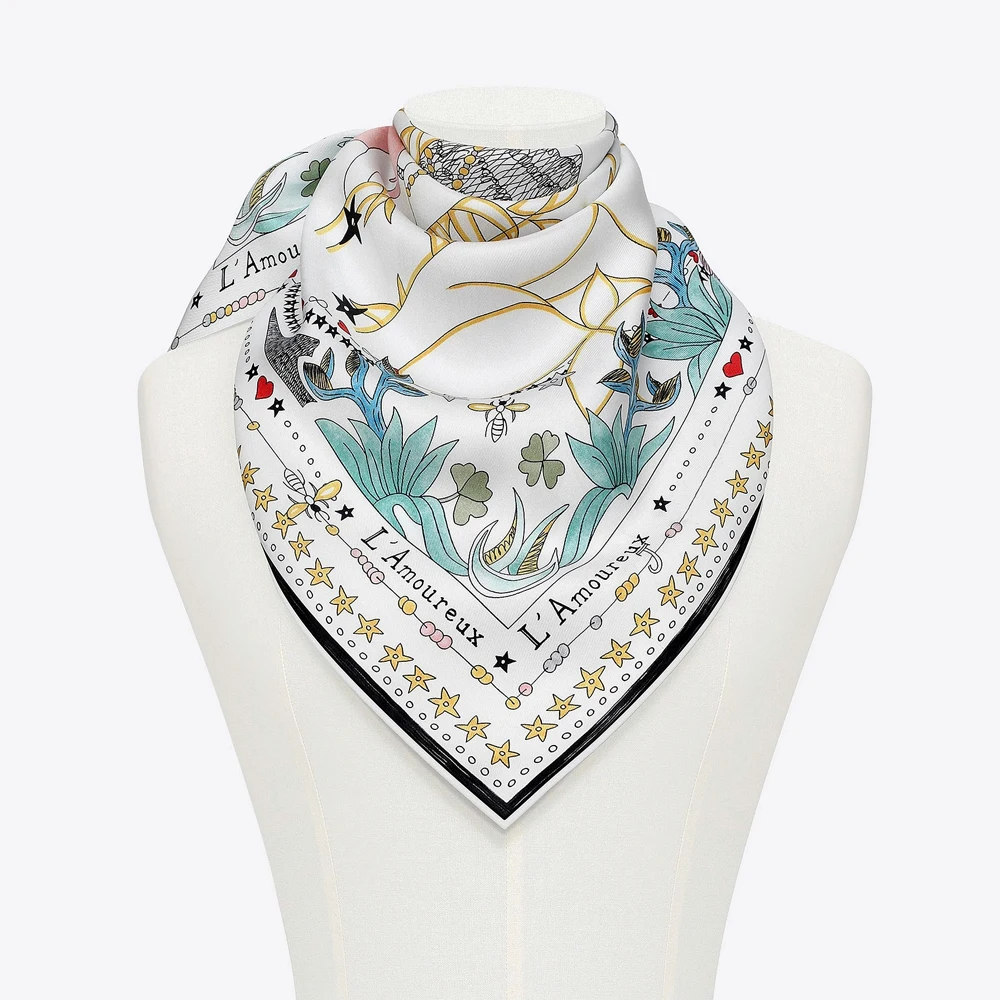 53cm LuxuryBrandNew Tarot Twill Small Square Scarf Ladies Professional Art Student Hair Accessories For Girls Bow Ties Sjaaltjes