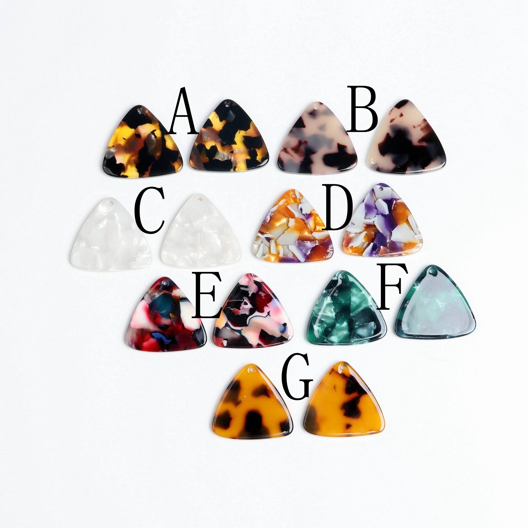 Tortoise Shell Earring Charms,Acetate Stick Charms,Triangle Shaped pendant,Earrings Part, 22mm x 24mm,ACE202