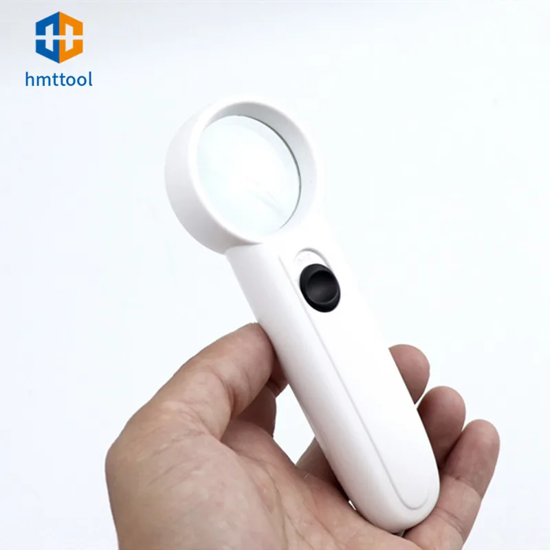 Handheld Type 15X Exclamation Mark Magnifying Glass Double LED Plastic Portable Magnifier For Phone Motherboard Repair Tool