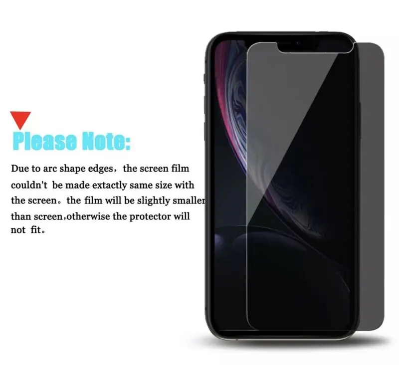 2x Privacy Tempered Glass Anti-Spy Screen Protector For iPhone 11 Pro XS Max XR