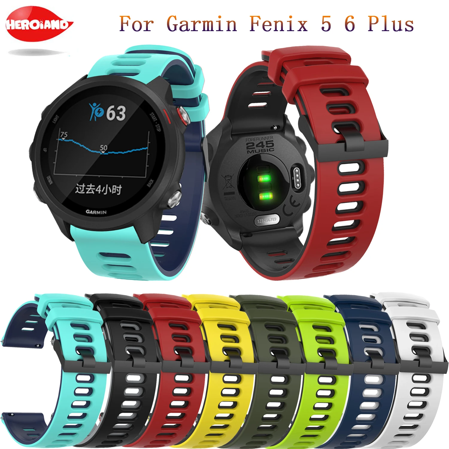 Smart Watch Band Straps For Garmin Fenix 5 6 Plus Forerunner 935 945 Quick Release Strap For Xiaomi Stratos 2 Silicone Bracelet