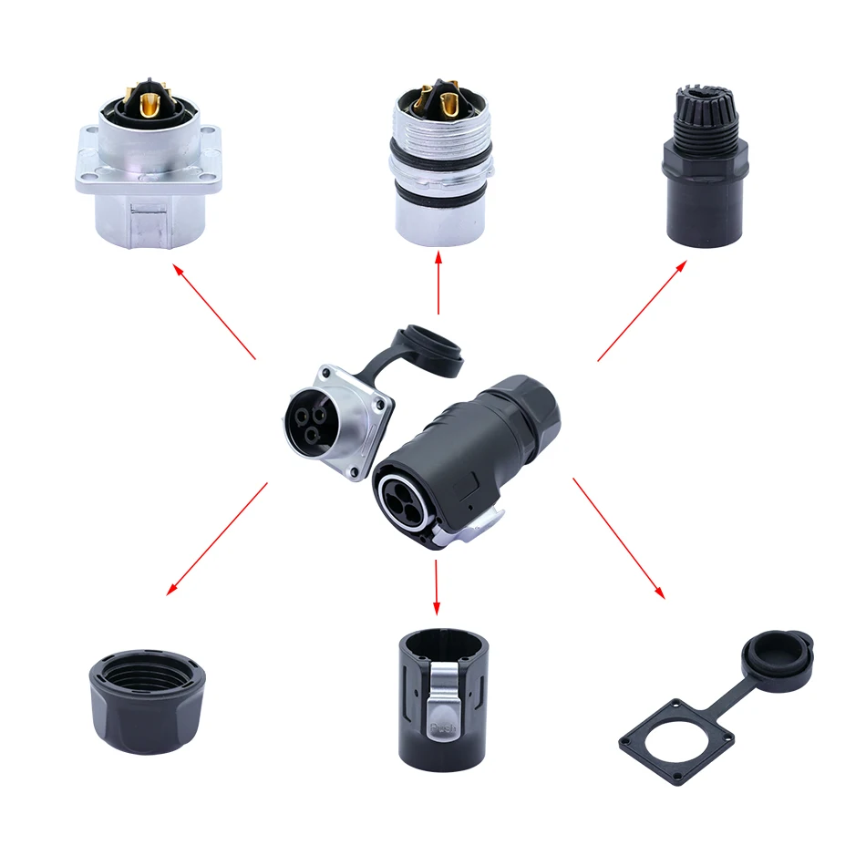 1set high-power waterproof Fast-Plug XLR Connector,3pins, Zinc alloy+plastic+pure copper contact,Current 15-50A, IP67