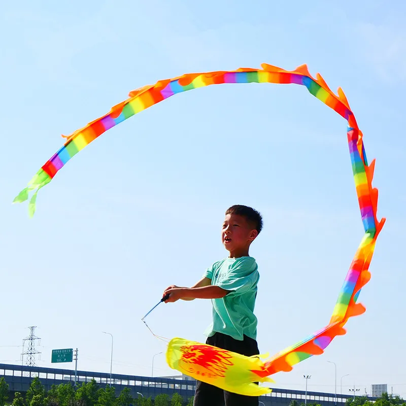 Uma dança com dragões ano novo chinês dragão dança adereços para crianças adulto de fitness dragon square prática festival presentes