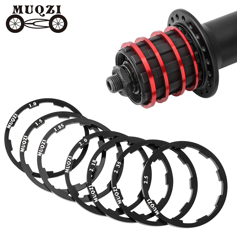 MUQZI-MTB Road Bike Hub Washer, Cassette Flywheel Spacer, Junta para 7, 8, 9, 10, 11, 12 Velocidade, 1mm, 1.5mm, 1.85mm, 2mm, 2.18mm, 2,35