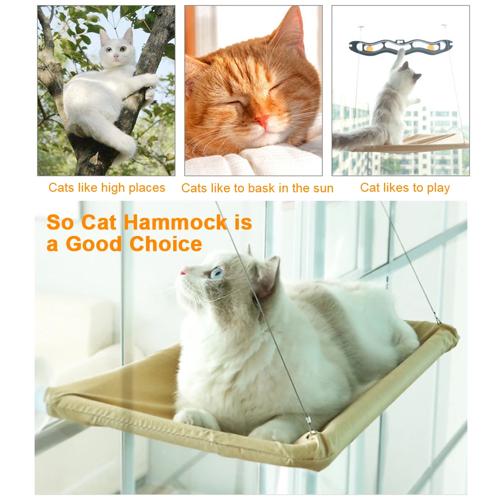 Cat Hanging Beds Cat Nest With Mat Shelf Seat Bed For Cats Comfortable and Durable Bearing 17.5KG Window Hammock Pet Hammock Bed