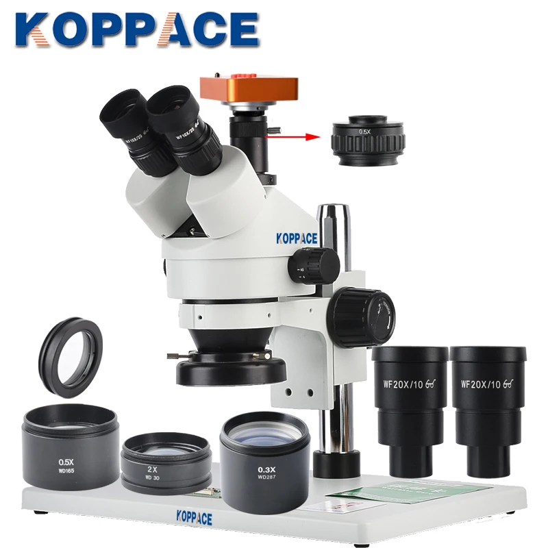 KOPPACE 2.1X-180X Large Platform Video Microscope 40 Million Pixels HDMI HD Mobile Phone Repair Microscope