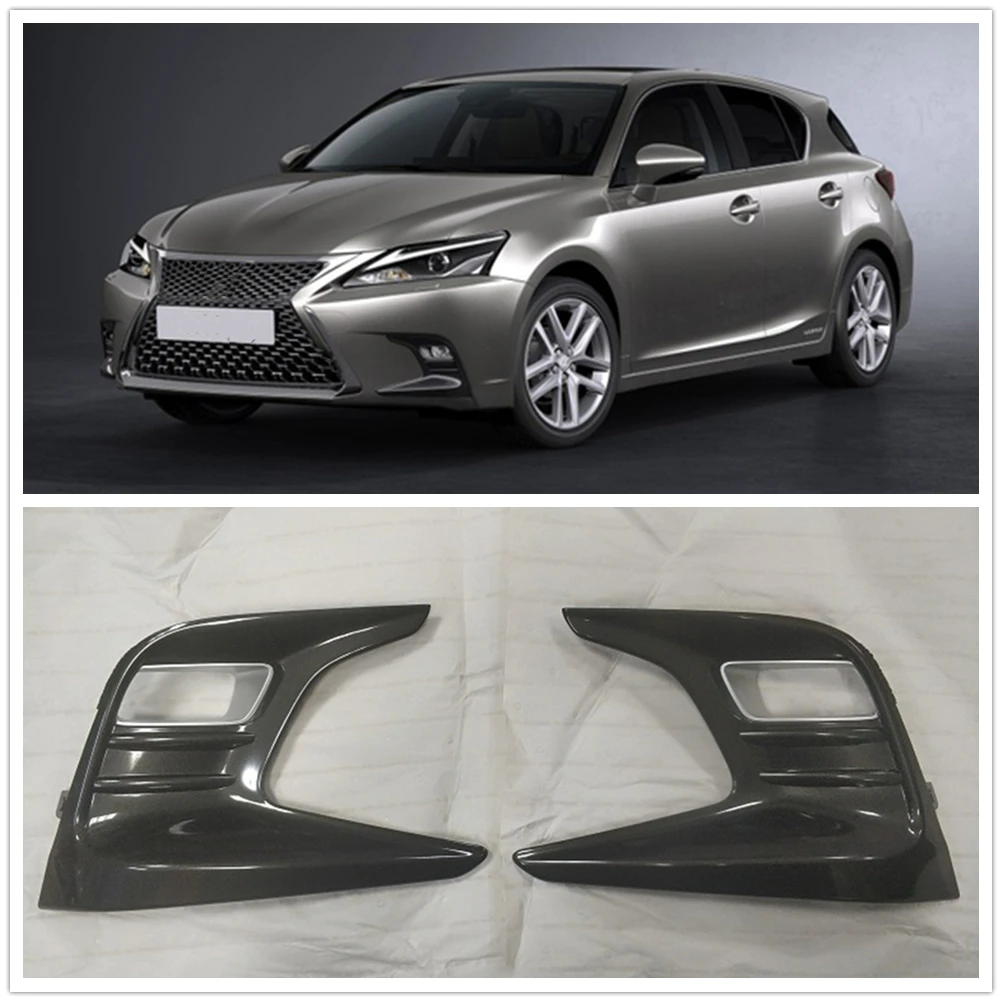 For Lexus CT200h 2018-2019 Sport Front Fog Light Cover Trim Frame Black Side Lower Bumper Air Intake Vent Lamp Frame Bezel Case