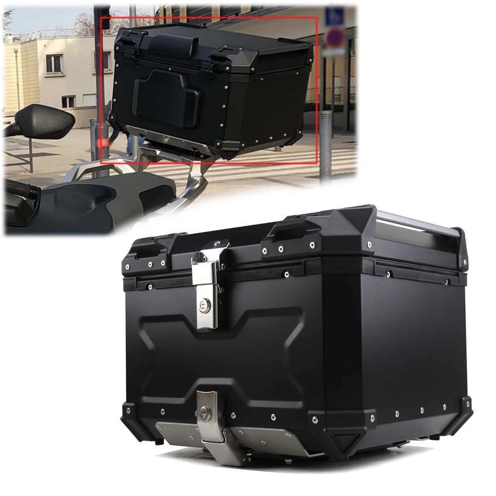 

X Motorcycle Embossed Aluminum Alloy Trunk Trunk 55L Large Electric Car Trunk Storage Box