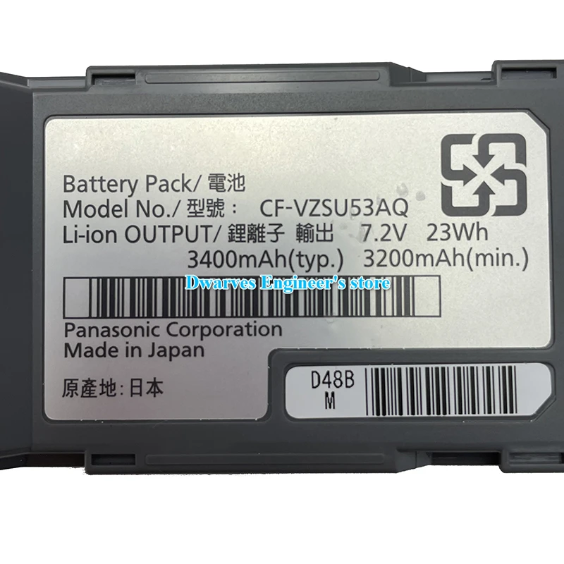 High Capacity CF-VZSU53AQ CF-VZSU53W Battery For PANASONIC TOUGHBOOK CF-H1 CF-U1 CF-H2 CF-VZSU53JS CF-VZSU53 A6YB AC2D 3400mah