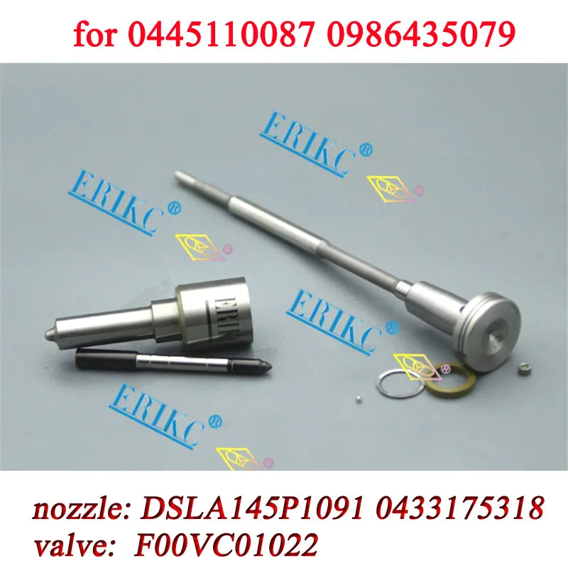 

0445110087 Diesel Injector Overhaul Repair Kit Nozzle DSLA145P1091 0433175318 Fuel Valve F00VC01022 for OPEL RENAULT 0986435079