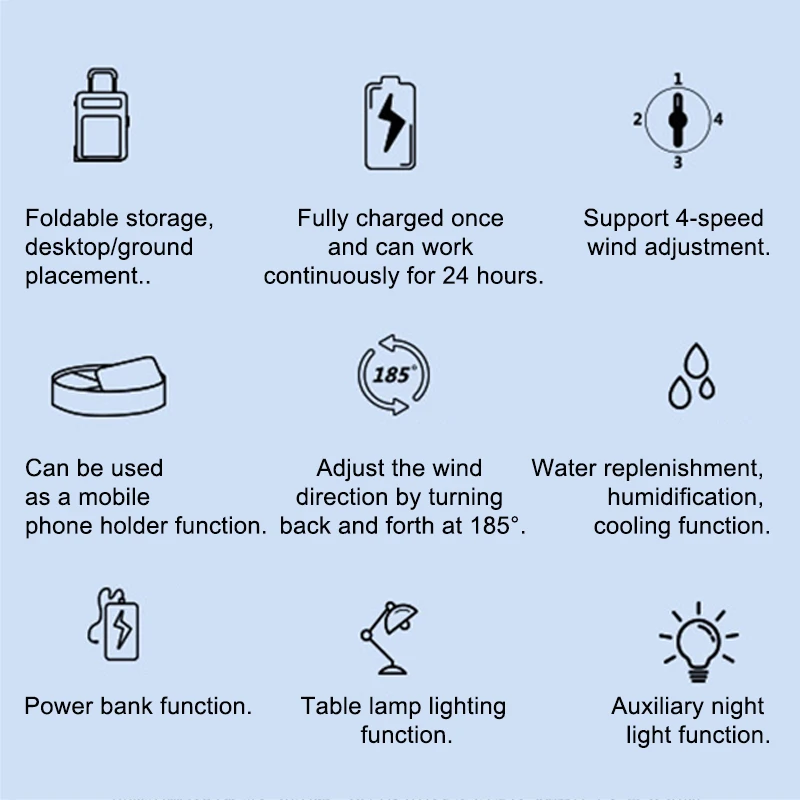 2023 новый складной выдвижной портативный usb Мобильный мощный увлажнитель спрей Освещение для дома офиса уличный сетчатый красный маленький вентилятор