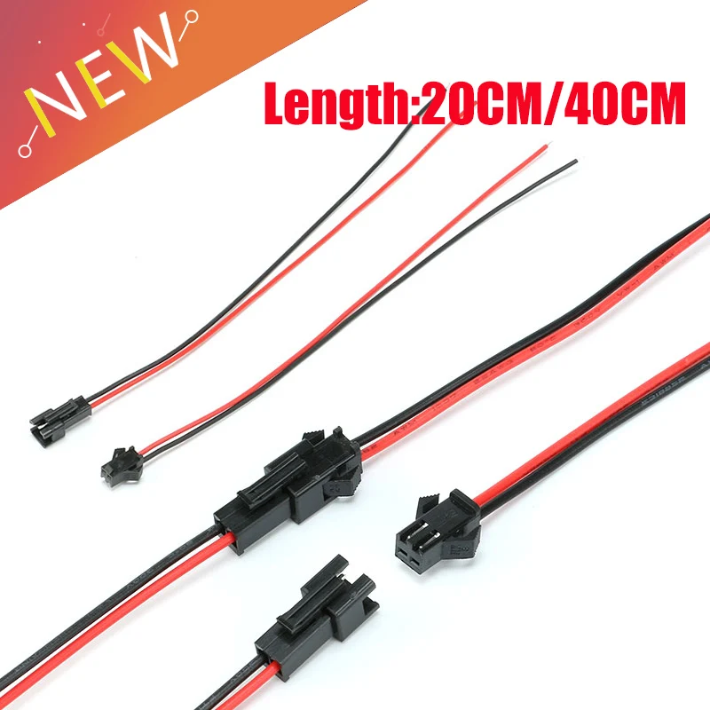 10pcs/5Pairs 15cm Long JST SM 2Pins Plug Male to Female Wire Connector cable pigtail Plug  For Led Strip Light Lamp tape Driver