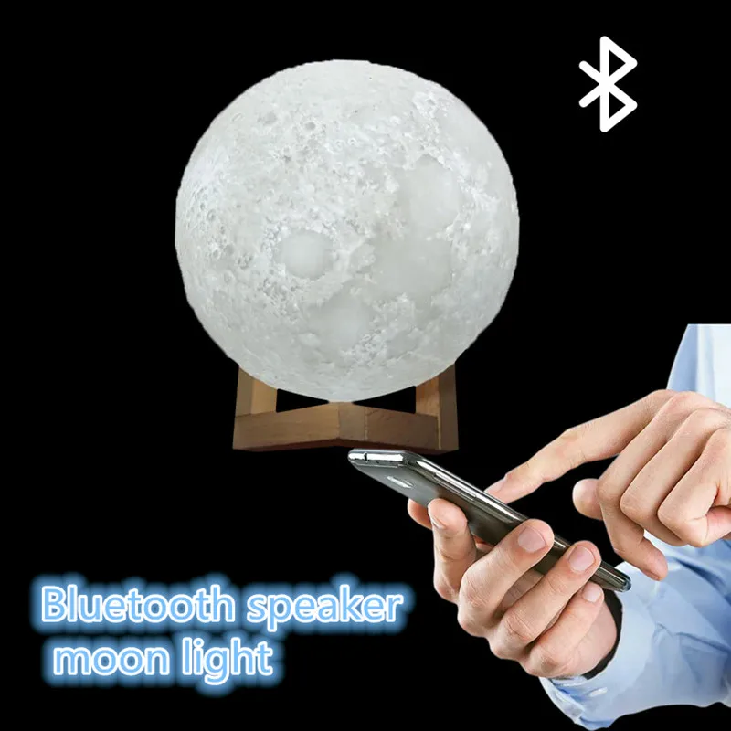 Night Bedside Moon Light USB Music Bluetooth Sensor Touch 16 Colors Remote Control PVC LED For Birthday Holiday Housewarming