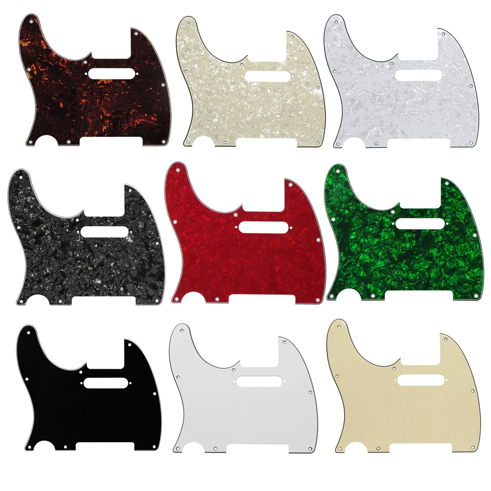 

Ohello Left Handed TL Pickguard Black/White Pearl Guitar Scratch Plate Cream for Tele & Screws for TL Style Guitar Accessories