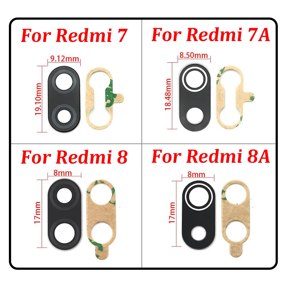 Lentille en verre de caméra arrière avec colle autocollante, pièces de rechange pour Xiaomi Redmi 10A 10C Snap6 7 7A 8 8A 9 9A 9C 10