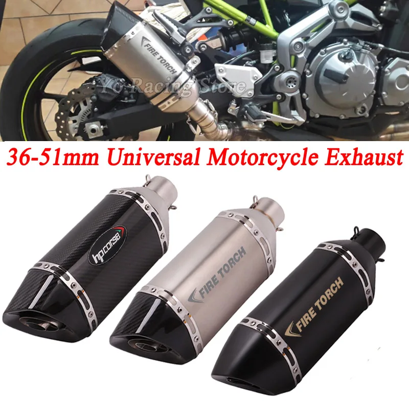 

36-51mm Universal Motorcycle Exhaust Escape Modified Muffler Pipe With DB Killer For Honda CBR500 FZ6N FZ6S MT09 MT07 R3 Z900