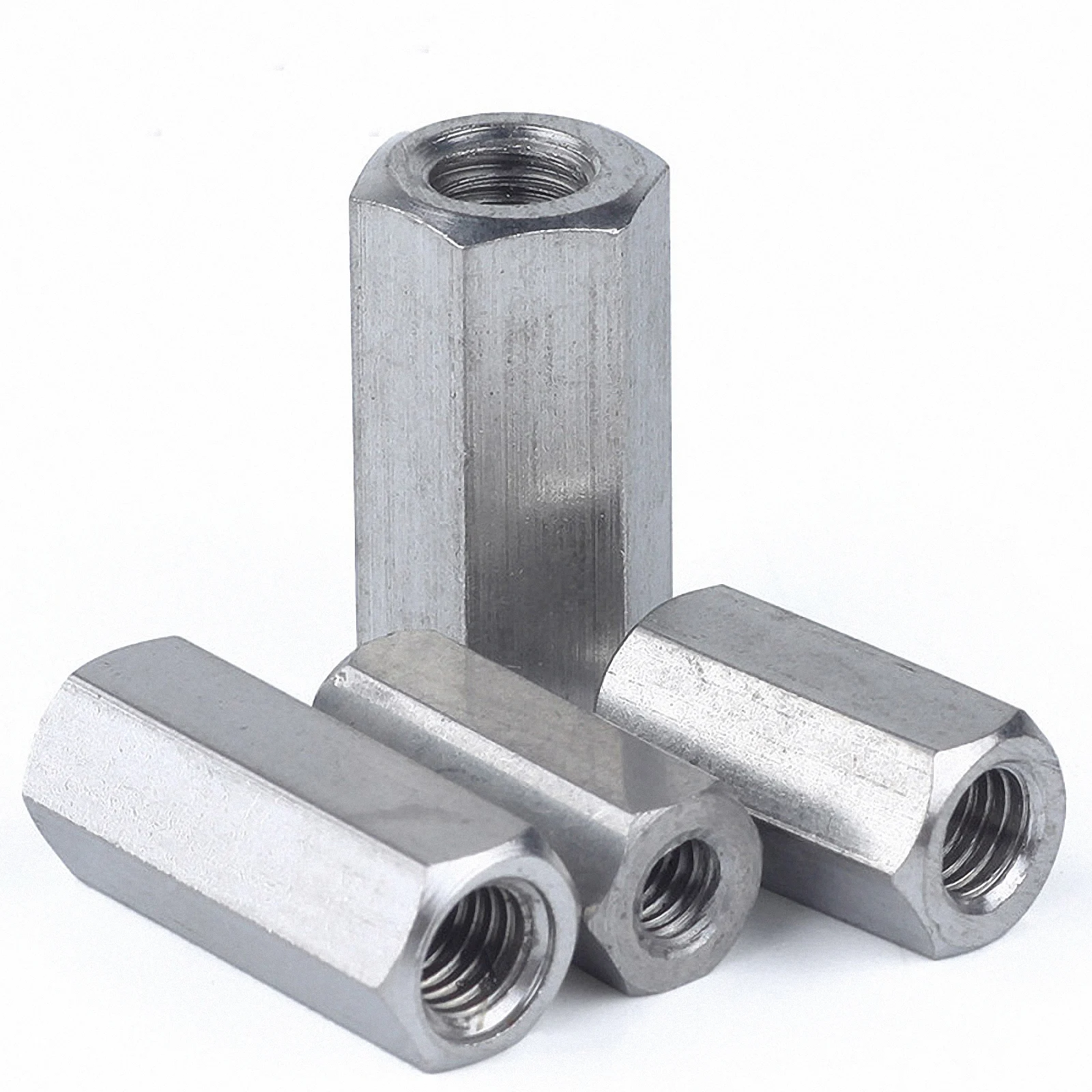 1Pcs A2-70 304 In Acciaio Inox Dado Esagonale Hex Estendere Lungo Rod Accoppiamento Dado Tubolare M4 M5 M6 M8 M10 M12 M16 M20 M24