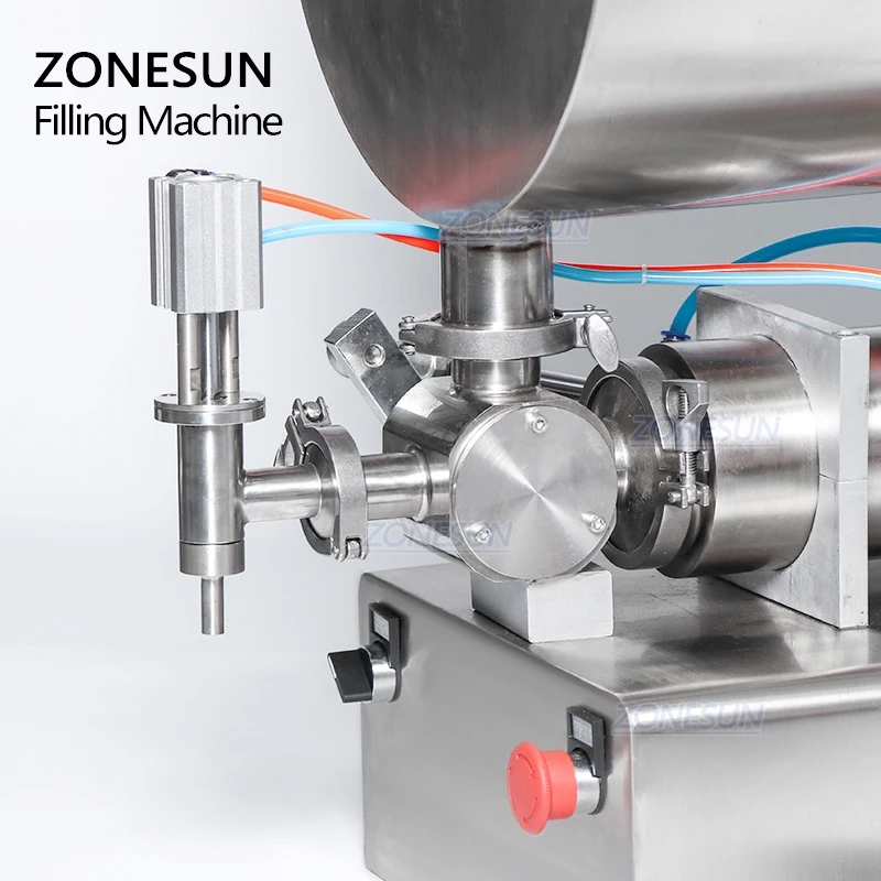 ZONESUN  Chili Sauce Filling Machine Quantitative Filler Machinery Pneumatic Slurry Mixing Filling Machine