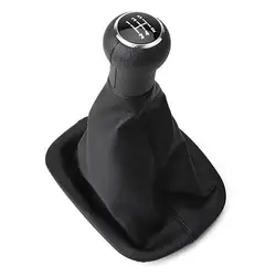 Black 5 Speed Shift Knob Gear Boot Cover for PASSAT B5 Hand Brake Covers Sleeve Case Skin Protector Car Styling