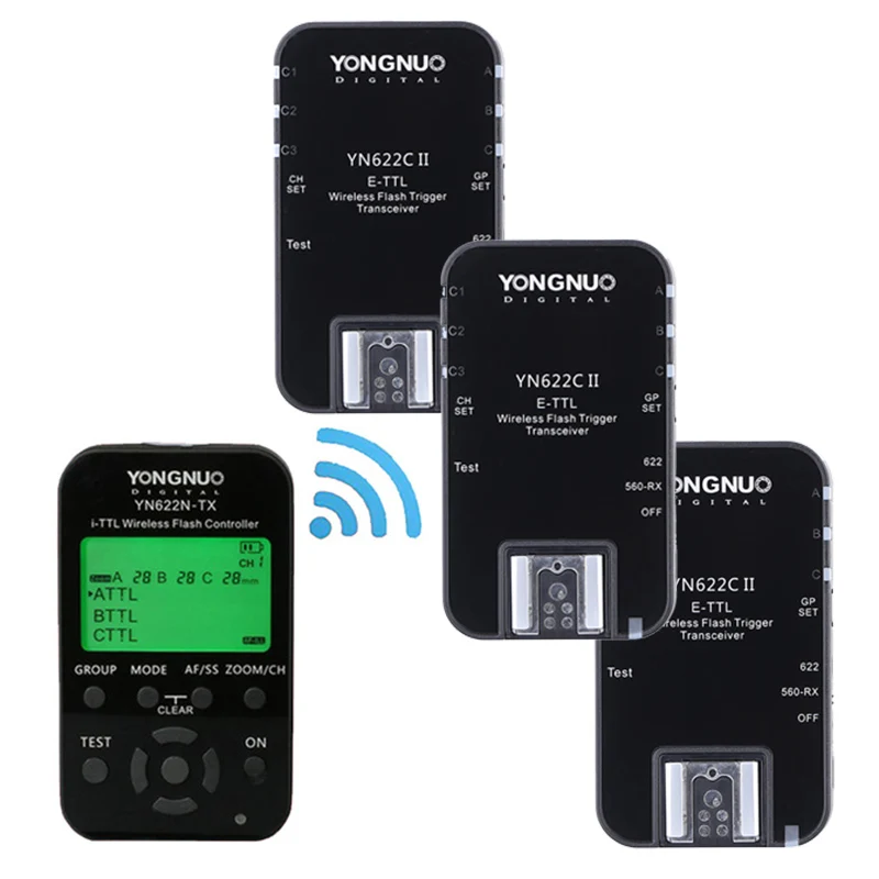 Kit Yongnuo YN622C – Trigger Wireless TTL Con Schermo LCD Per Canon, Ricevitore YN622C-TX + Transceiver – Incluso Diffusore WINGONEER - 4