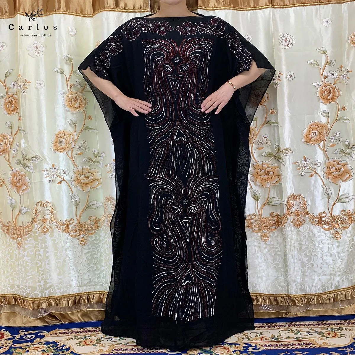 2024 New African Long Maxi Dress African Dresses For Women Plus Size Both Side Diamond Dress Robe Femme Clothes African Clothing