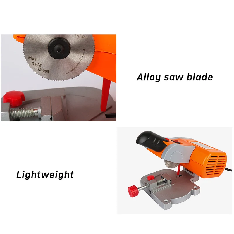 45 Degree Mini Cutting Machine Bench Cut-off Saw Steel Blade Diy Tools For cutting Metal Wood Plastic With Adjust Miter Gauge